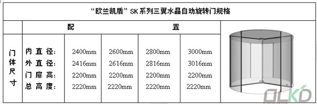 三翼水晶自動(dòng)旋轉(zhuǎn)門規(guī)格